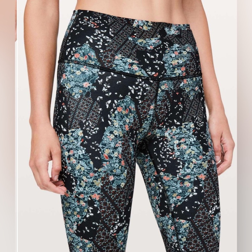 Lululemon wunder train high rise 25 inch size 6 alpine white multi